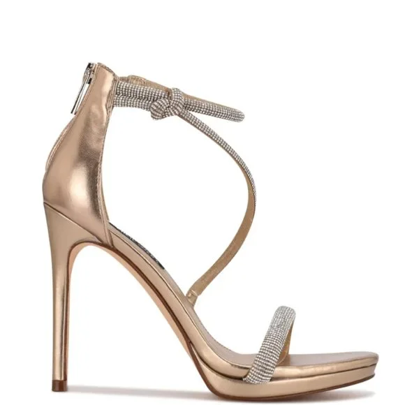 Nine West | Shoes | Nine West Lavern Womens Strappy Rhinestone Dress Sandals  | Poshmark